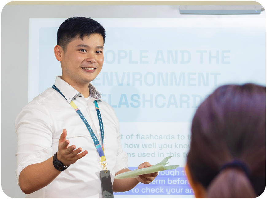 A teacher conducting a  tuition class at The Learning Lab